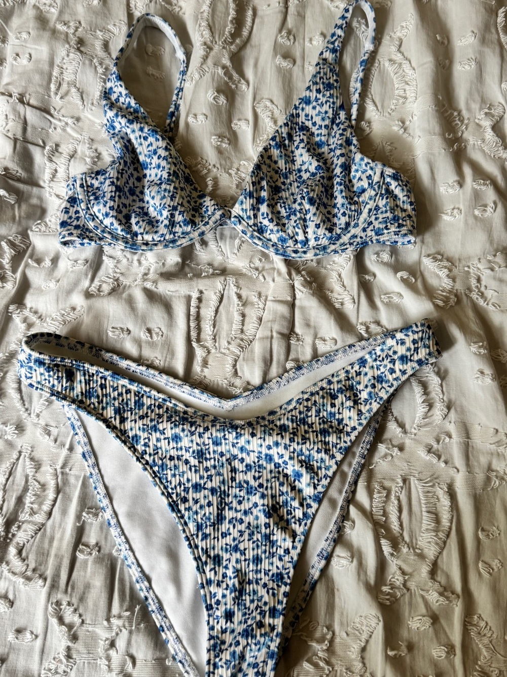 Bikini Set Hollister S Blue and White